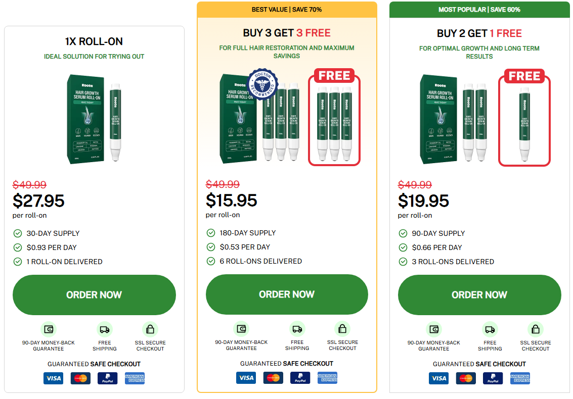 Roota Hair Growth Serum Pricing